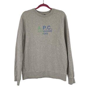 APC Size XL Gray Standard Rue Madame Paris Spell Out Streetwear Sweatshirt